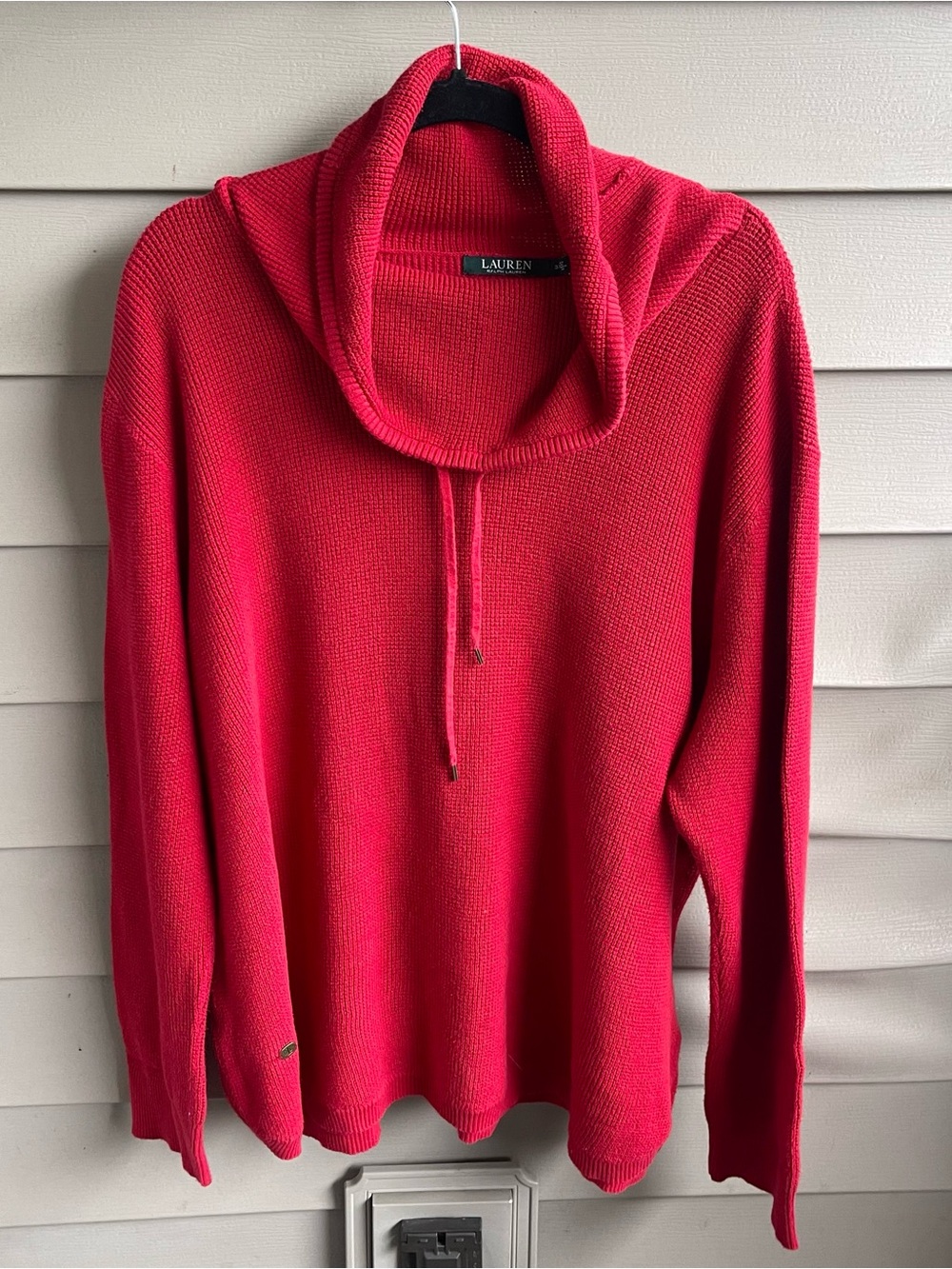 Lauren Ralph Lauren Women’s Rolled Neck Pullover Red Sweater Sz 3X Holiday Money